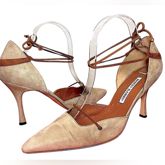 MANOLO BLAHNIK suede and leather heels 🤎 - Picture 3 of 8